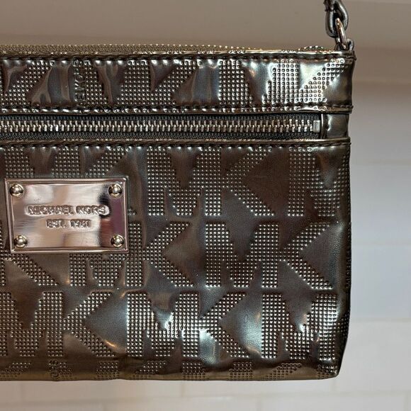 Michael Kors Metallic Embossed Logo Mini Bag - Picture 4 of 15